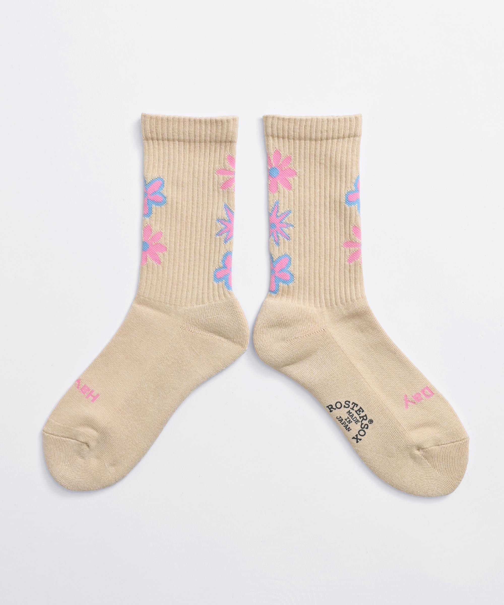 ROSTER SOX/ロスターソックス】DE LA flower ソックス RS-485 DE LA
