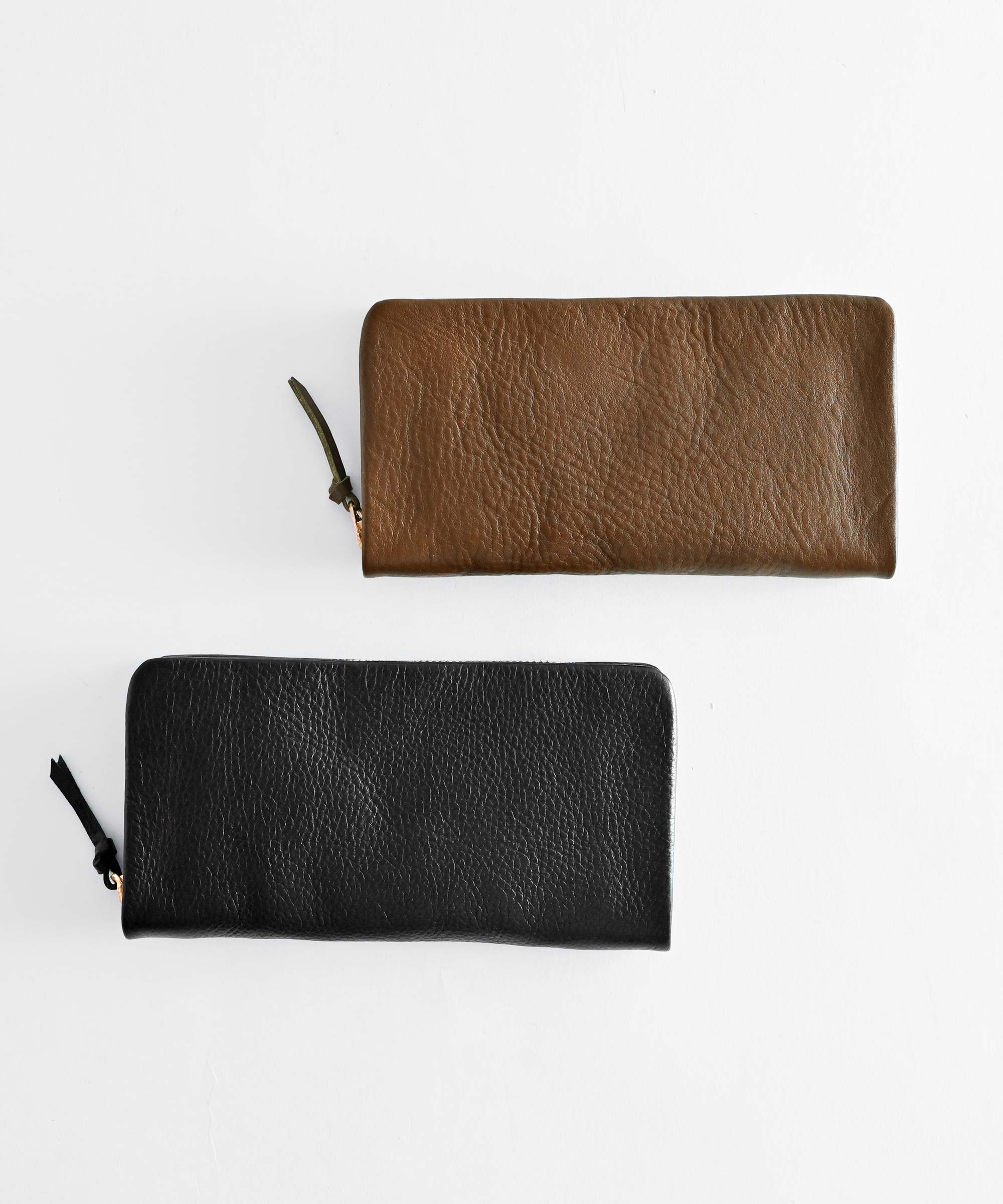 ナガザイフ[Shrink leather] 長財布 本革 ブラック 黒色 - BASIC AND