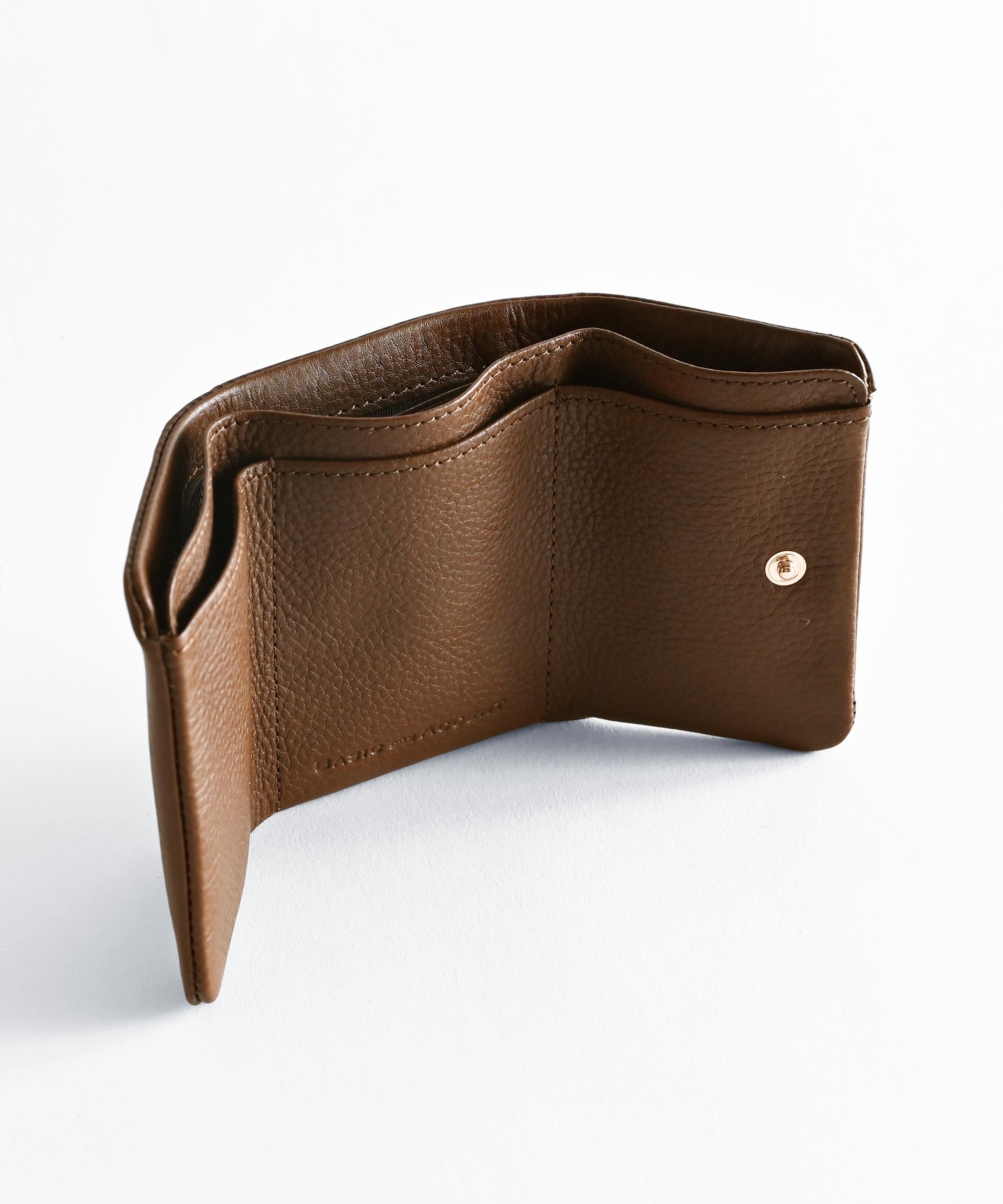 ミツオリザイフ[Shrink leather] 三つ折り財布 コンパクト 本革