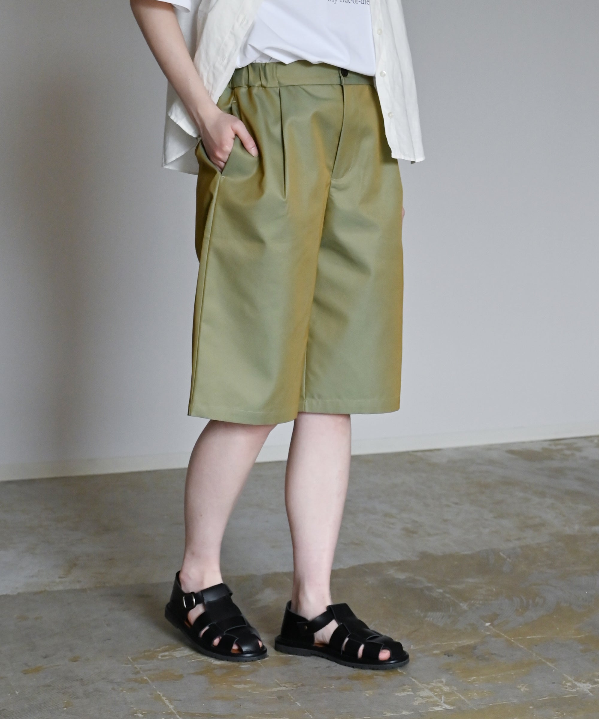 COMFY ショートハーフパンツ ギャバシャンブレー ショートパンツ ハーフパンツ – BASIC AND