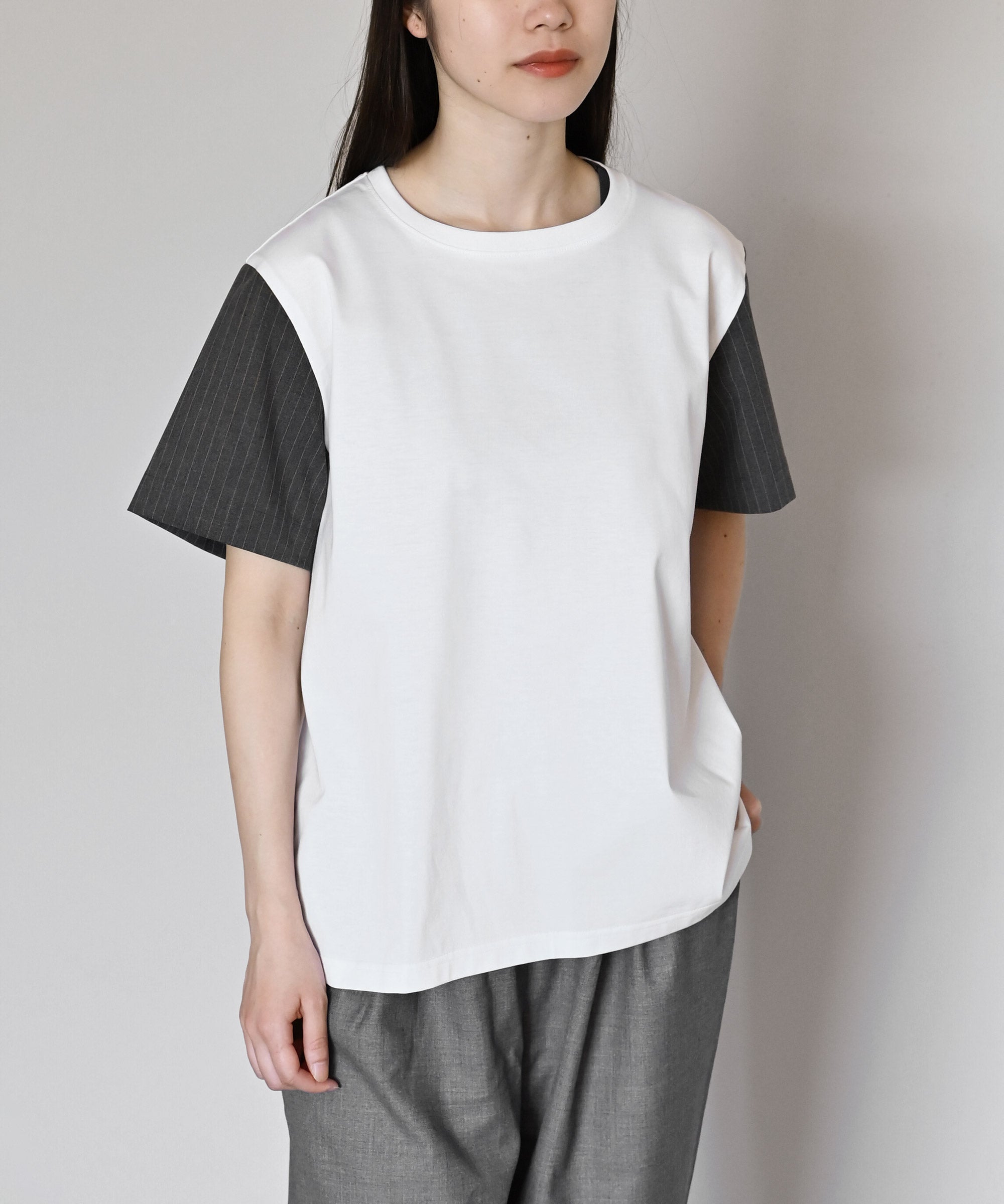 ピンストライプスリーブTシャツ 半袖 – BASIC AND ACCENT ONLINE STORE