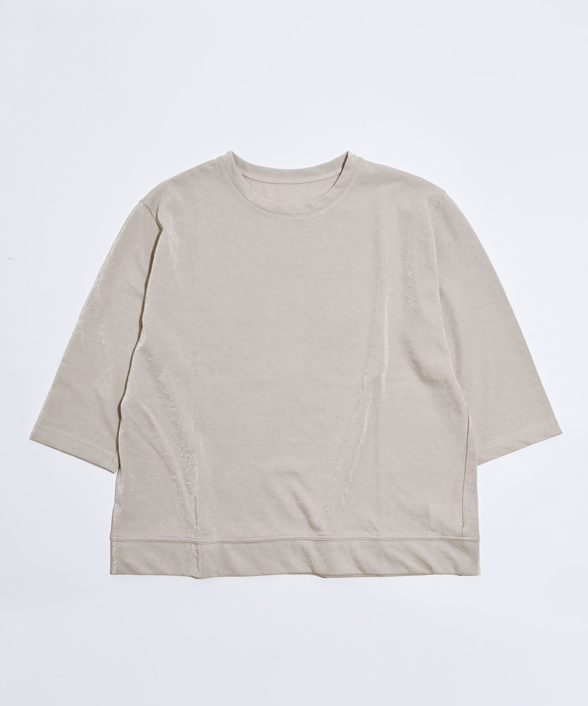 BASIC AND ACCENT】シアーグリッター プルオーバー 7分袖