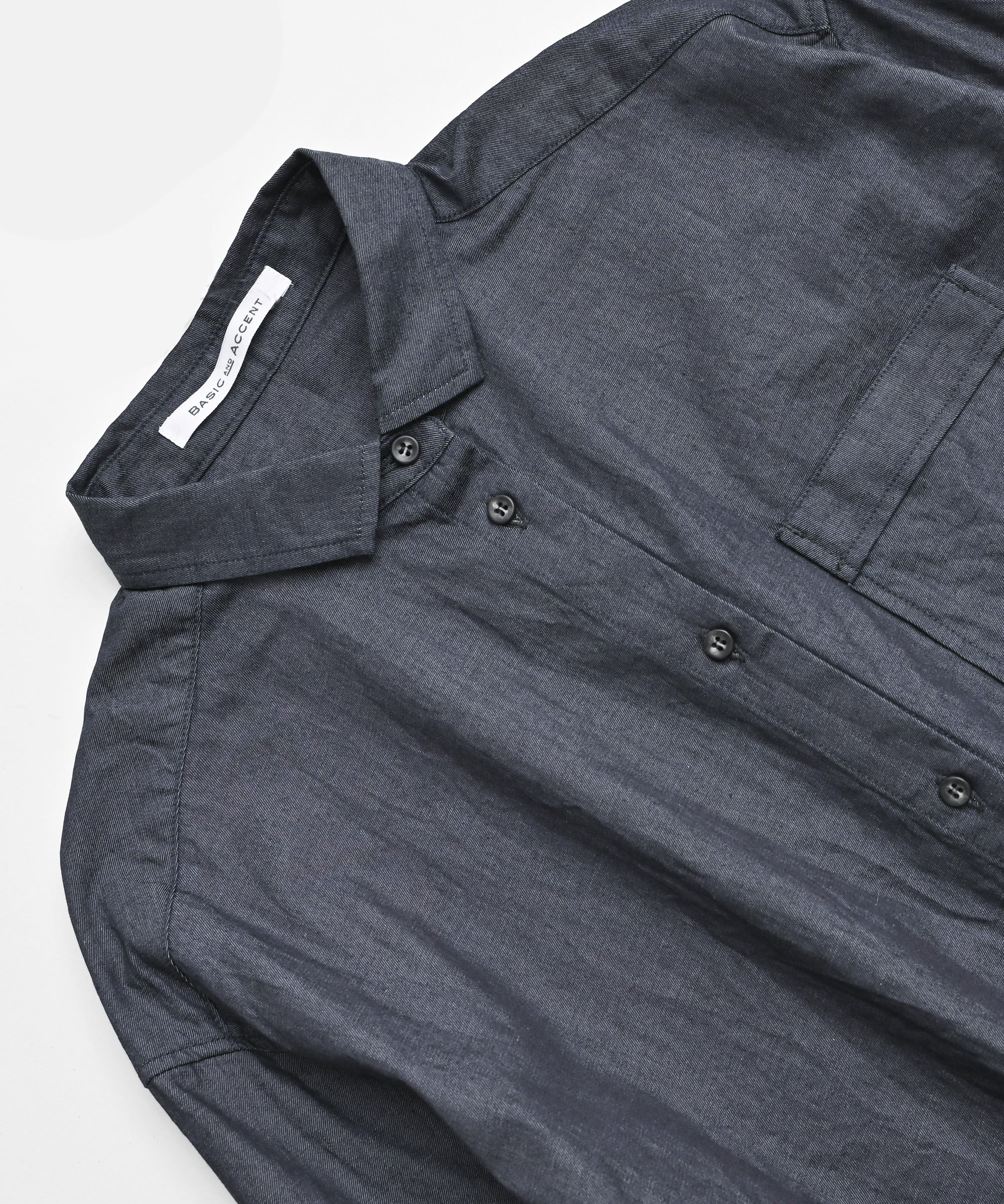 MAISON de R】デニム コンパクトシャツ ジャケット 長袖 ボタン 色褪せ