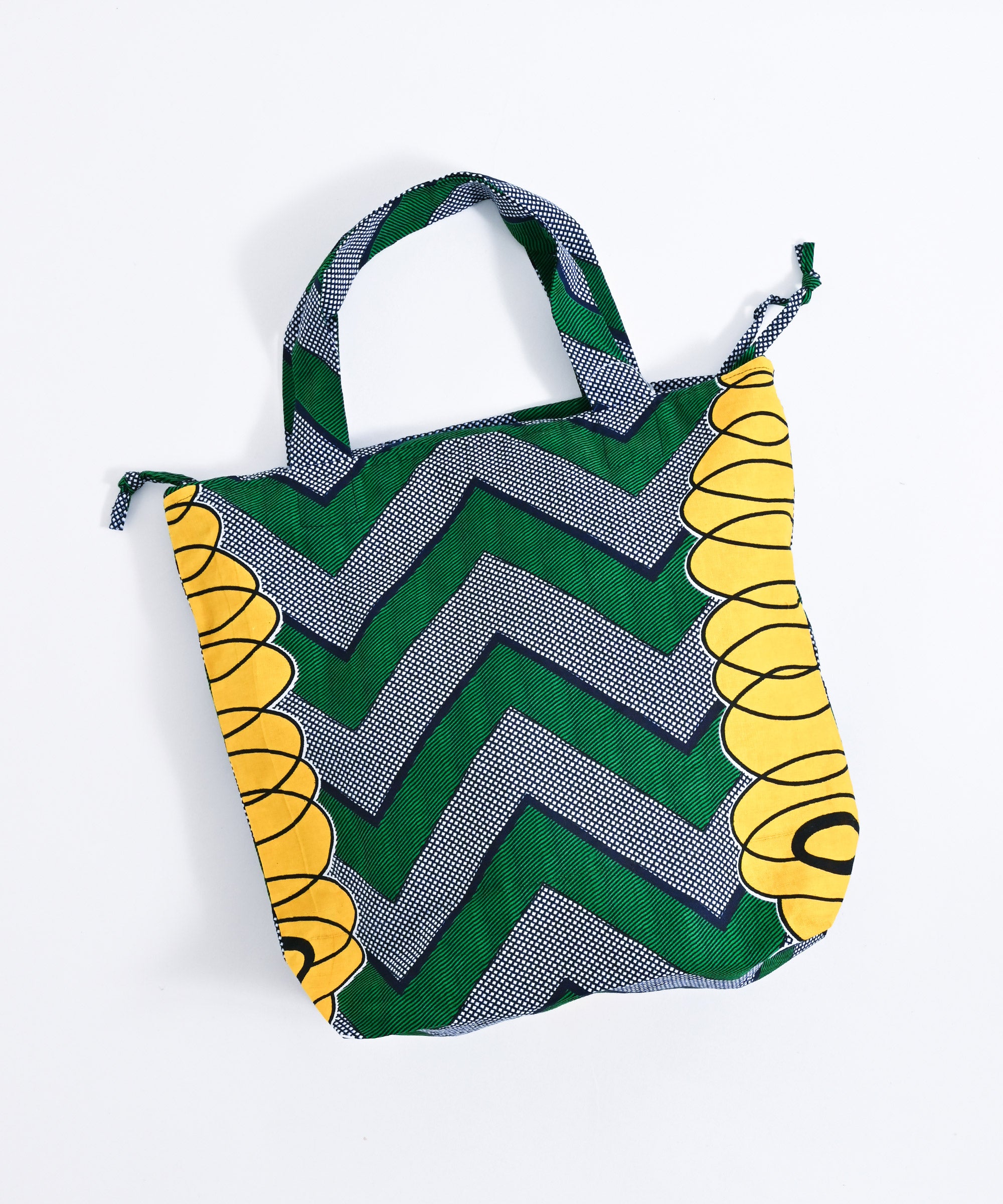 AFRICANSQUARE】パーニュ 巾着バッグ 丸底 ワンハンドル トリ