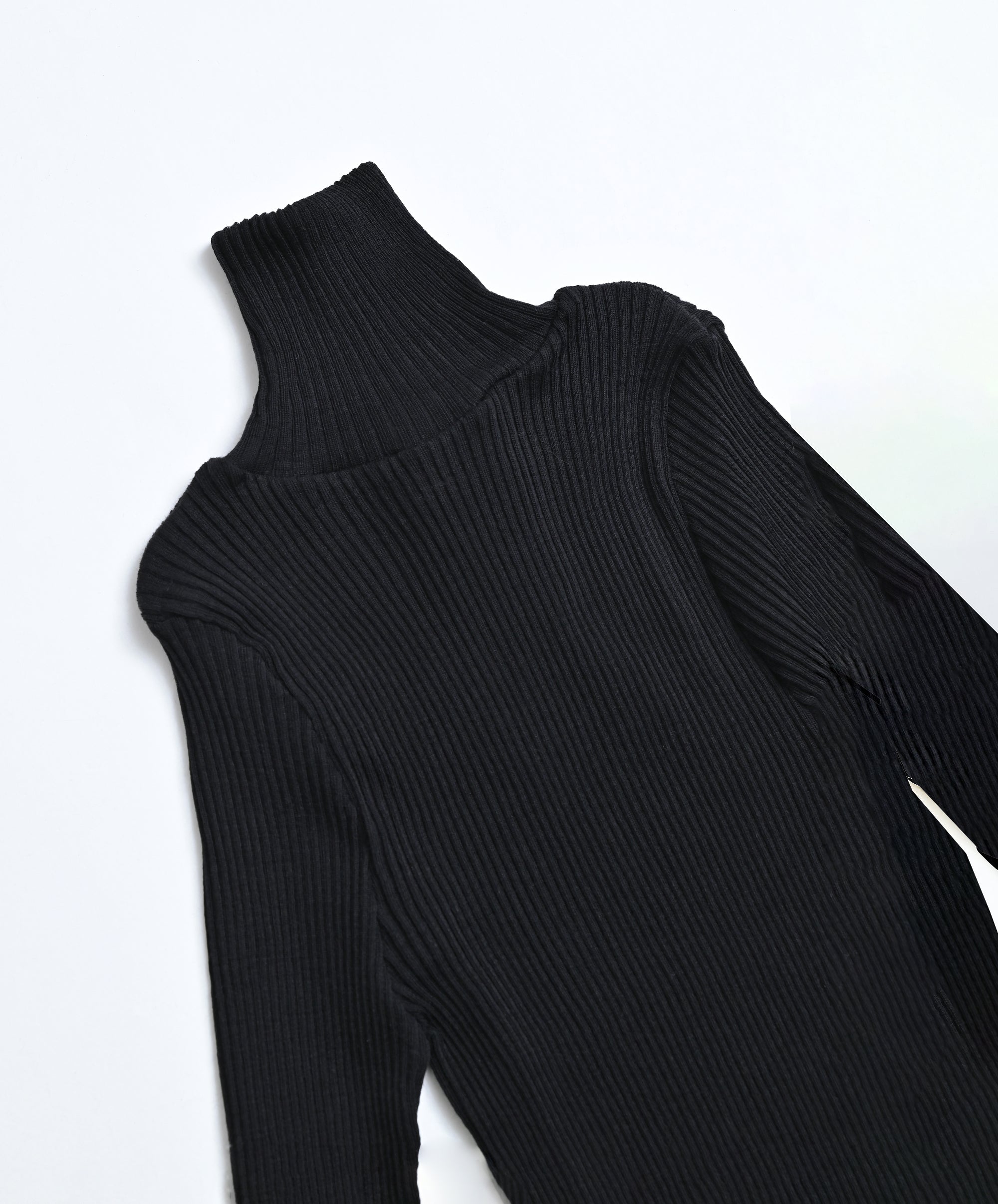 gicipi/ジチピ】 ウールシルク リブタートルネック プルオーバー リブ