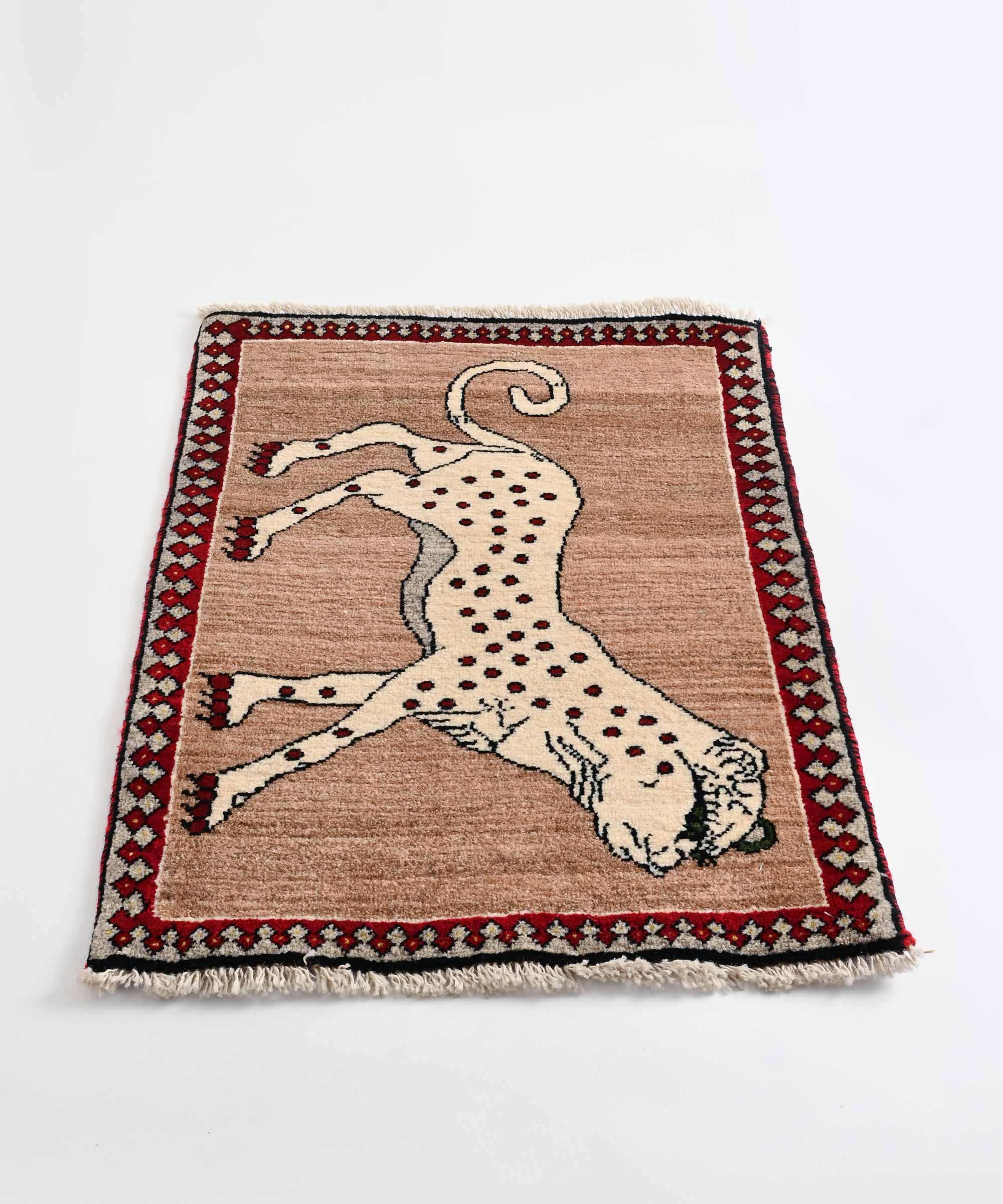 ペルシャギャッベ リーズ ラグ 90cm×67cm マット チーター – BASIC AND