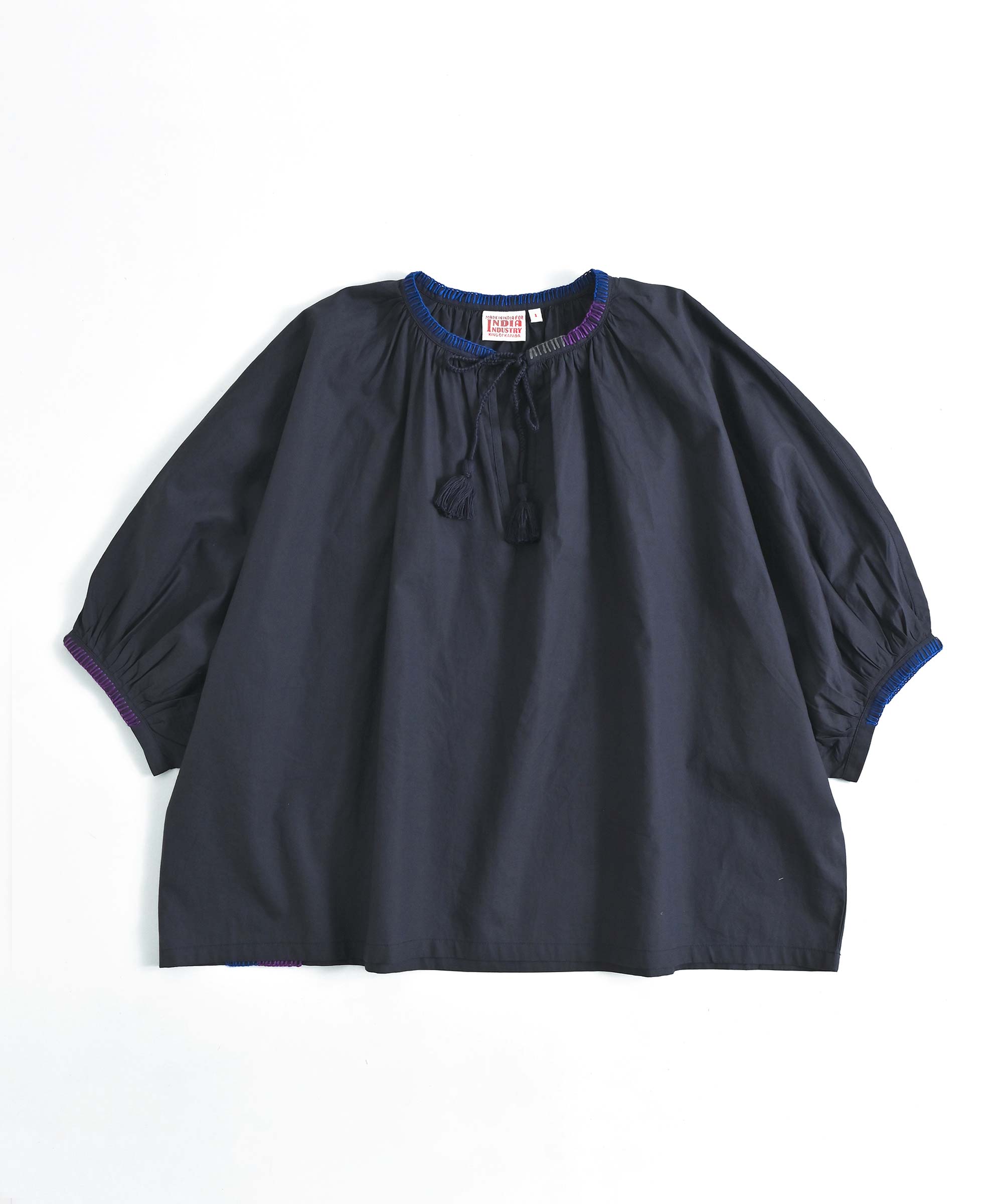 ブランケットステッチ プルオーバー INDIA INDUSTRY/インディアインダストリー】 EMBROIDERY SHIRT