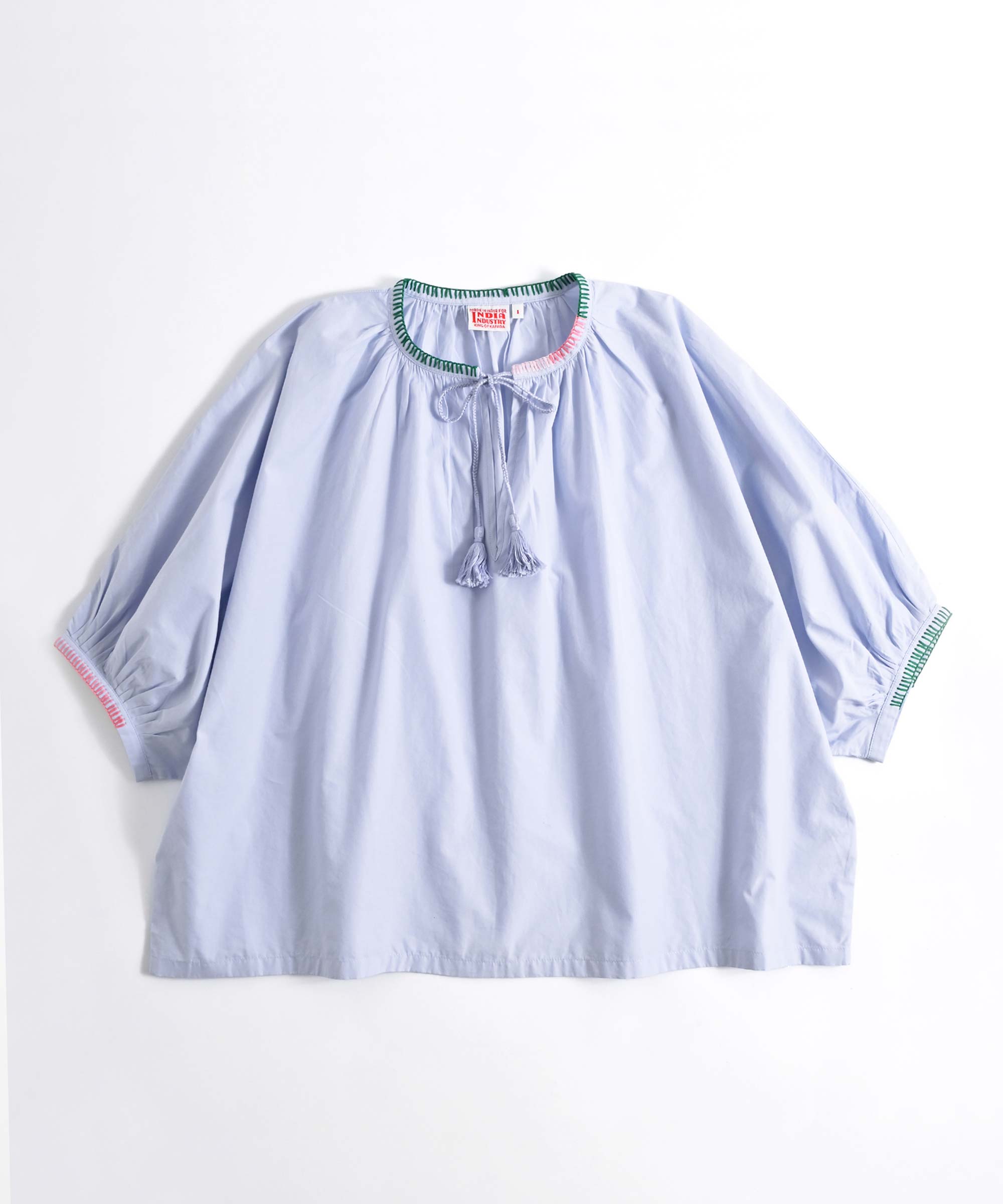 ブランケットステッチ プルオーバー INDIA INDUSTRY/インディアインダストリー】 EMBROIDERY SHIRT