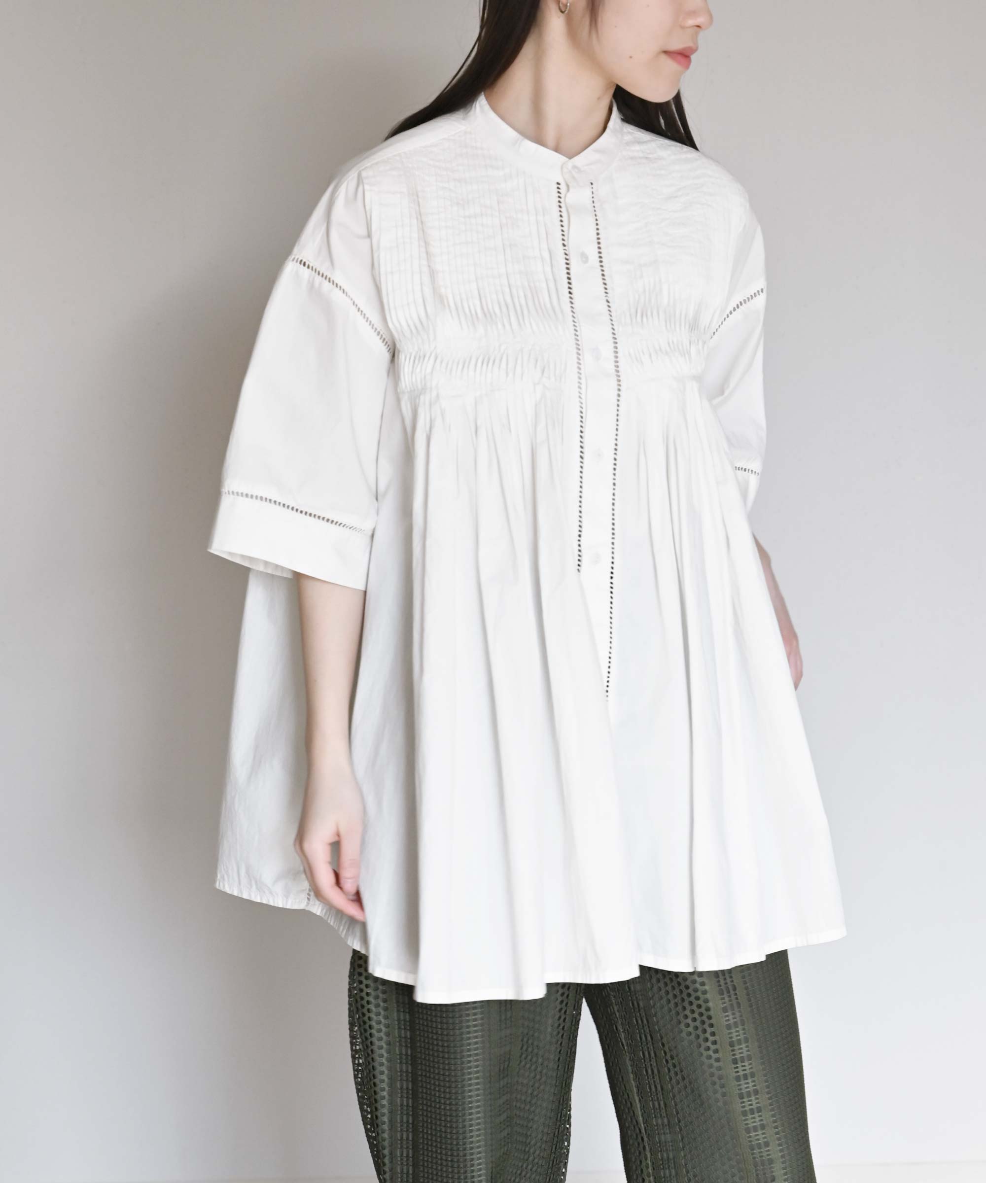 INDIA INDUSTRY/インディアインダストリー】 PIN TUCK SHIRT DRESS
