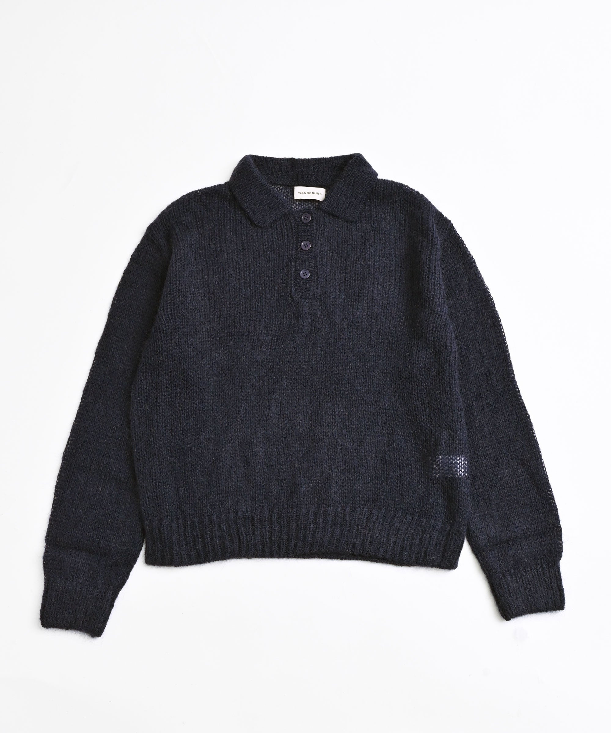 WANDERUNG/ワンデルング】Mohair Knit Polo WRKNM-013 – BASIC