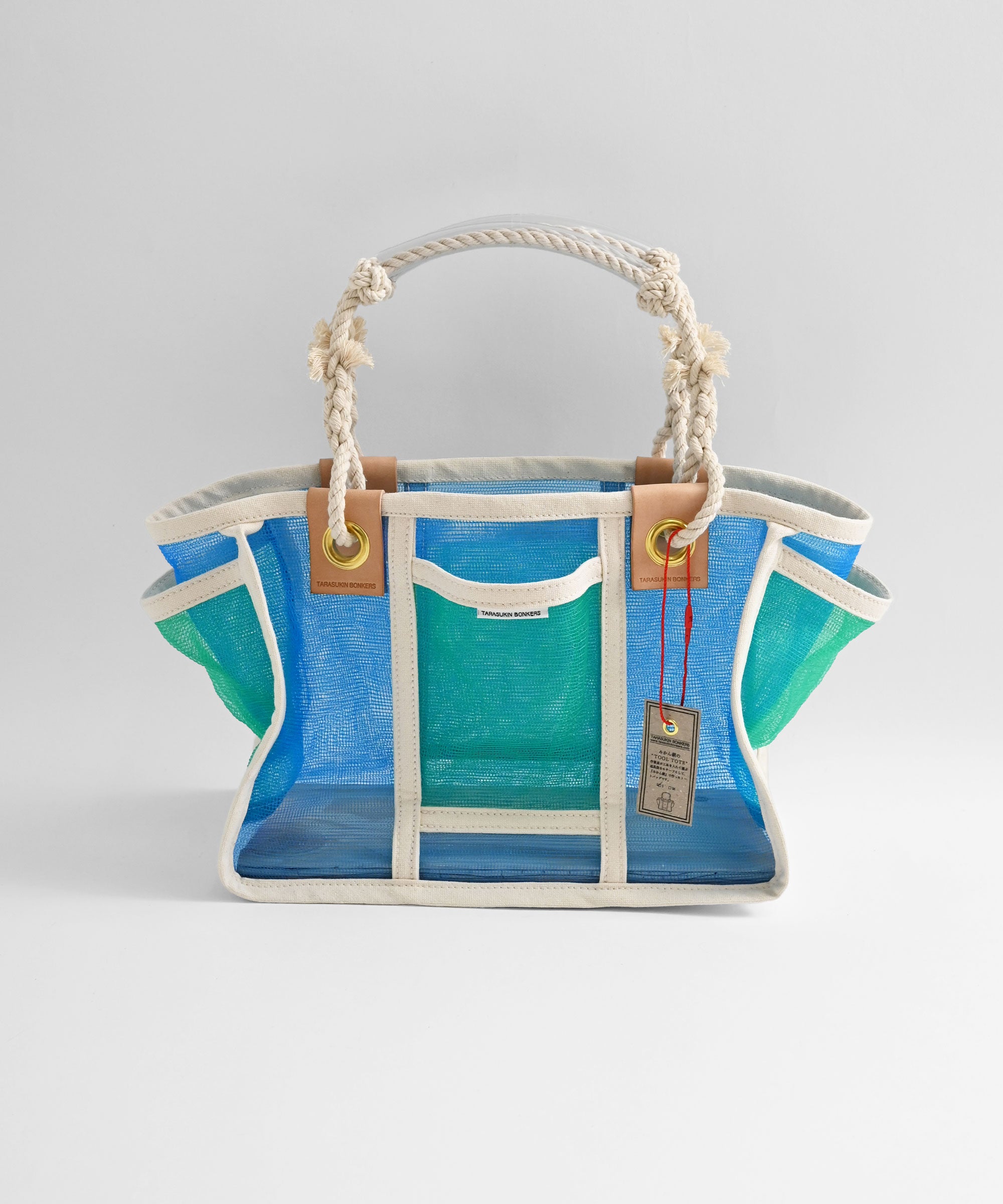超美品　a BON BONs 網紐バッグ　ハンドバック　カラフル TARASUKIN BONKERS(タラスキン ボンカース)】みかん網のKNOT bag TOOL