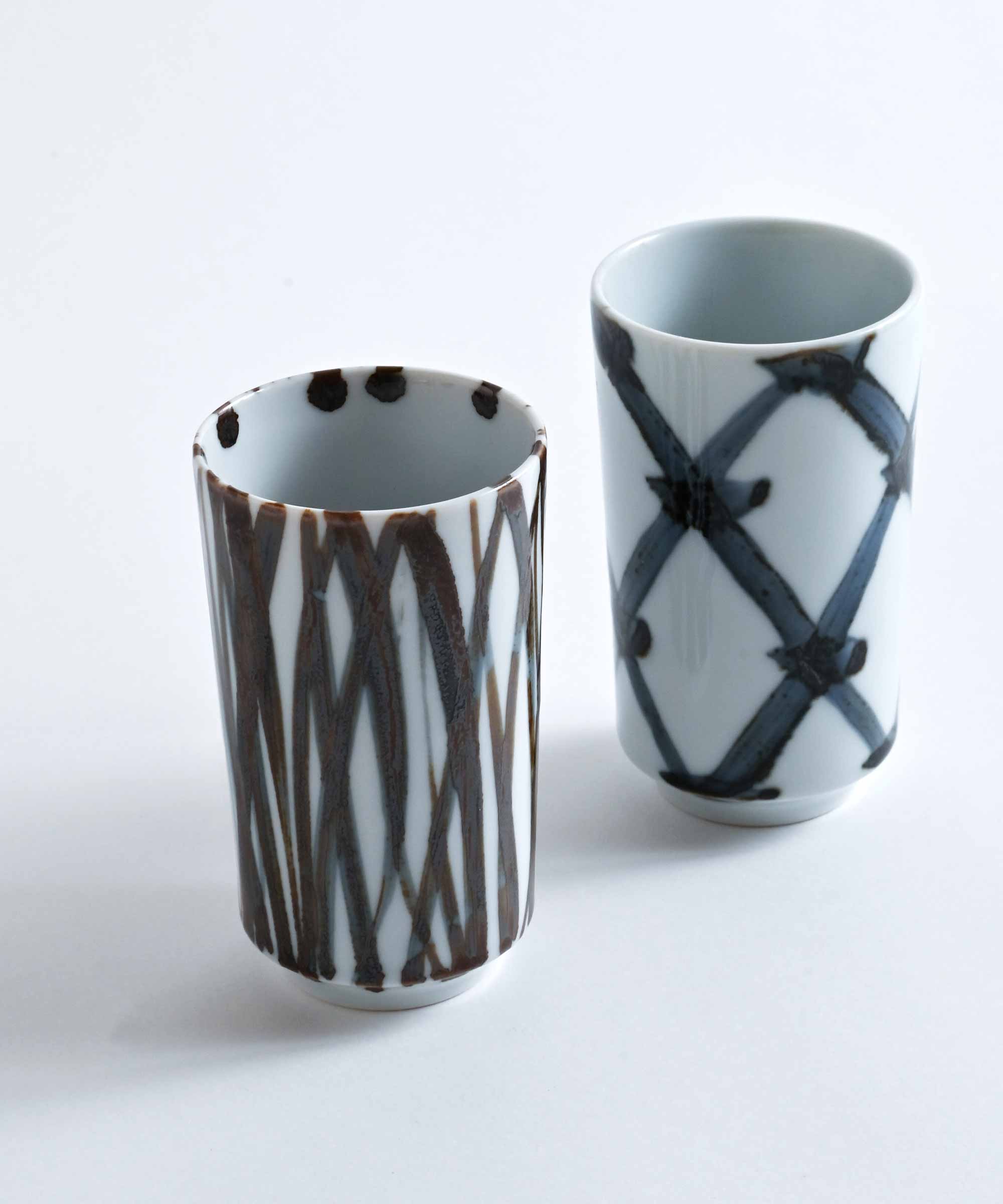 手描き染付 長湯呑 乱れ十草 – BASIC AND ACCENT ONLINE STORE