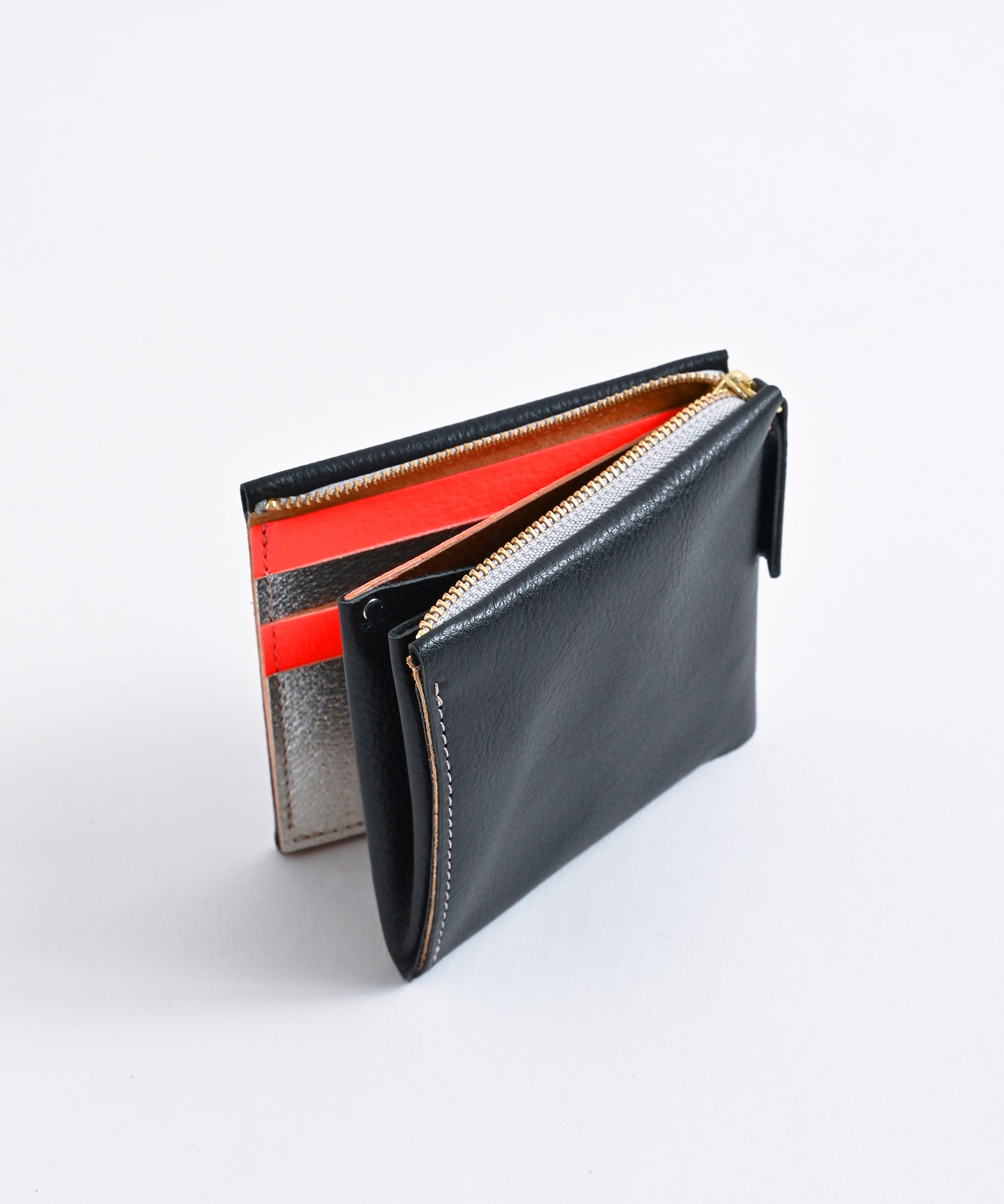 Carmine/カーマイン】One Wallet Black×NEON RED ワンウォレット
