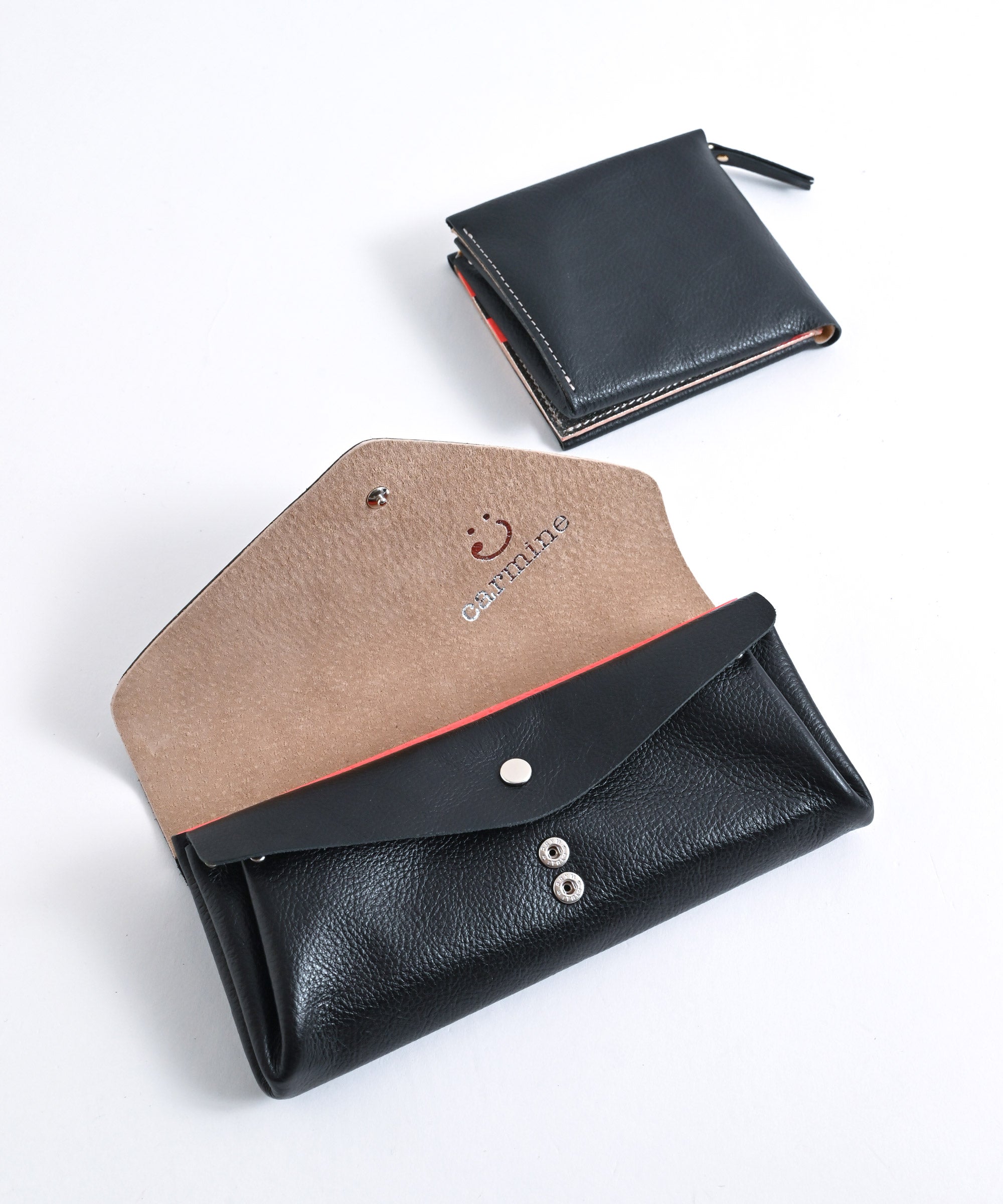Carmine/カーマイン】One Wallet Black×NEON RED ワンウォレット