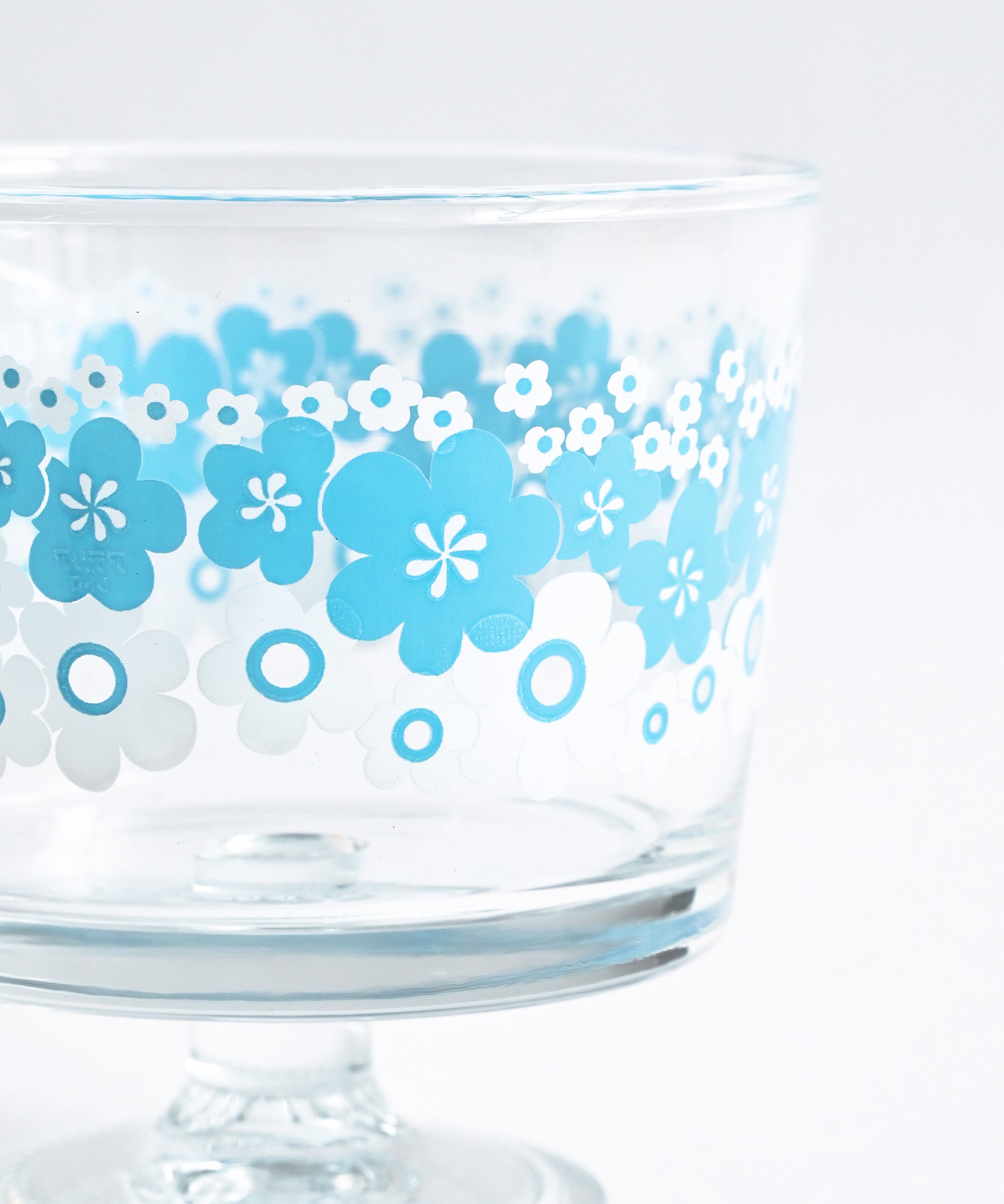 ADERIA/アデリアレトロ】脚付きデザート深型 花の輪 ガラス デザート