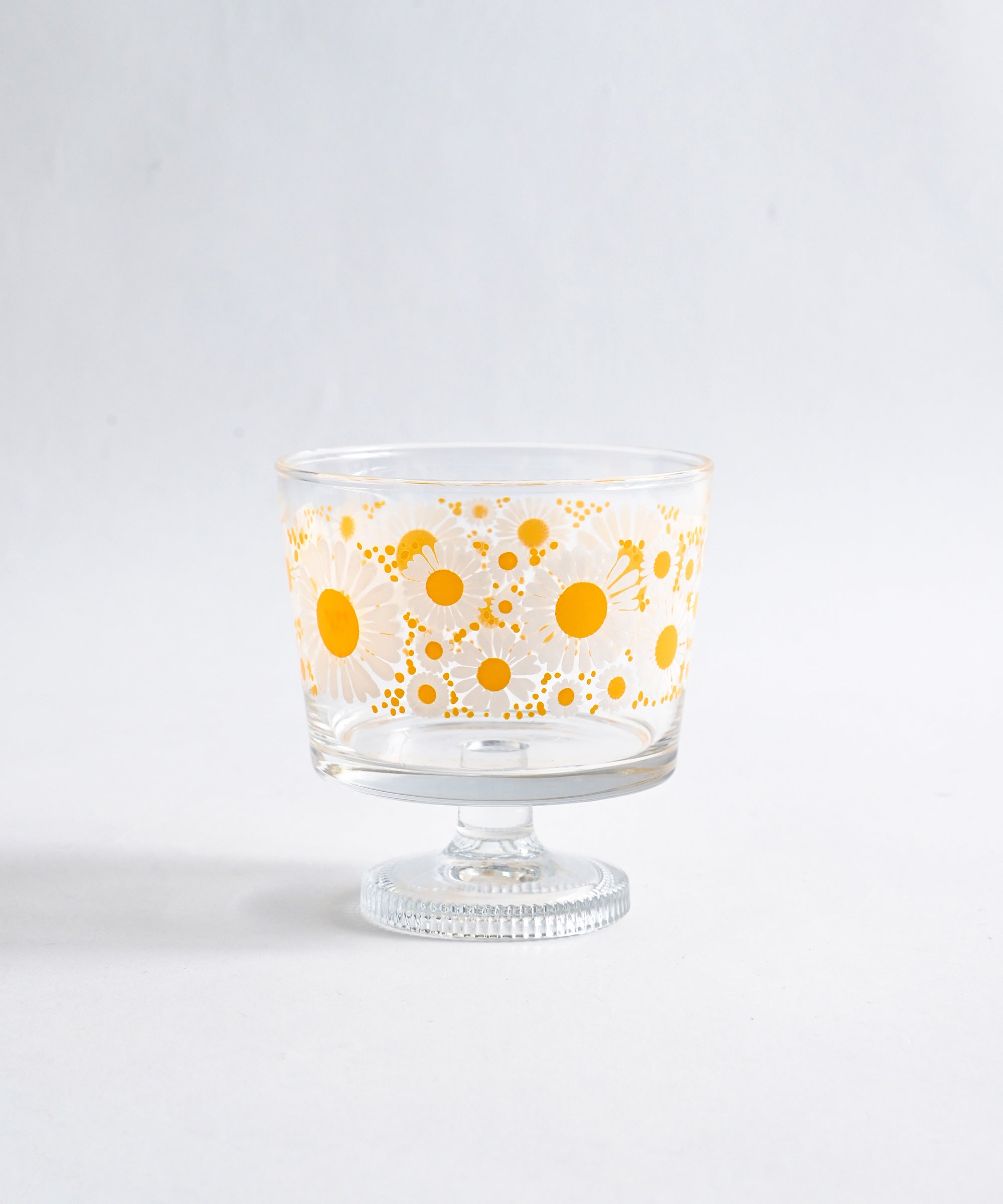 ADERIA/アデリアレトロ】脚付きデザート深型 花かざり ガラス