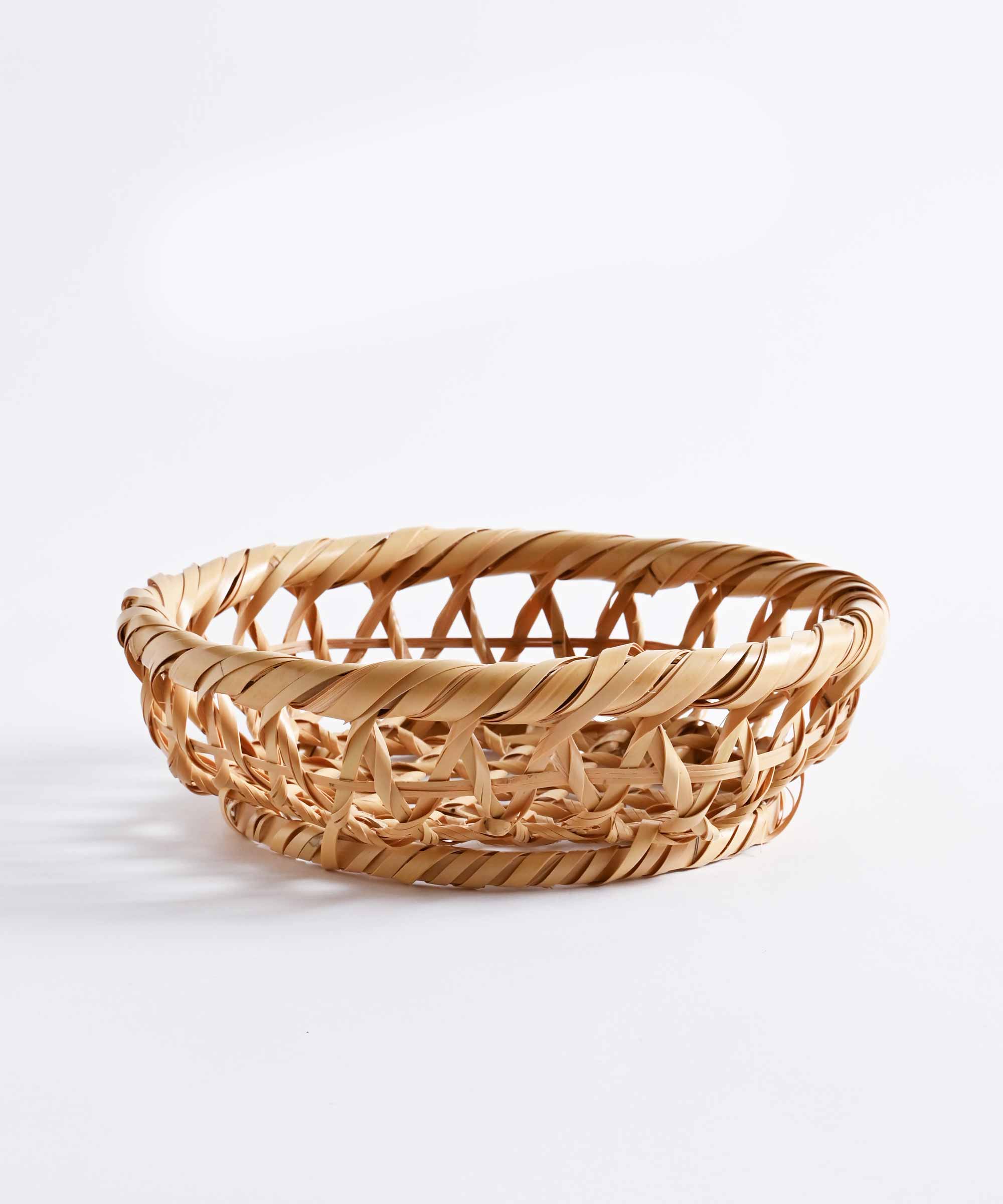 竹細工　カゴ ① 竹籠 カゴ (18㎝) 竹かご 器 竹細工 国産真竹 その他