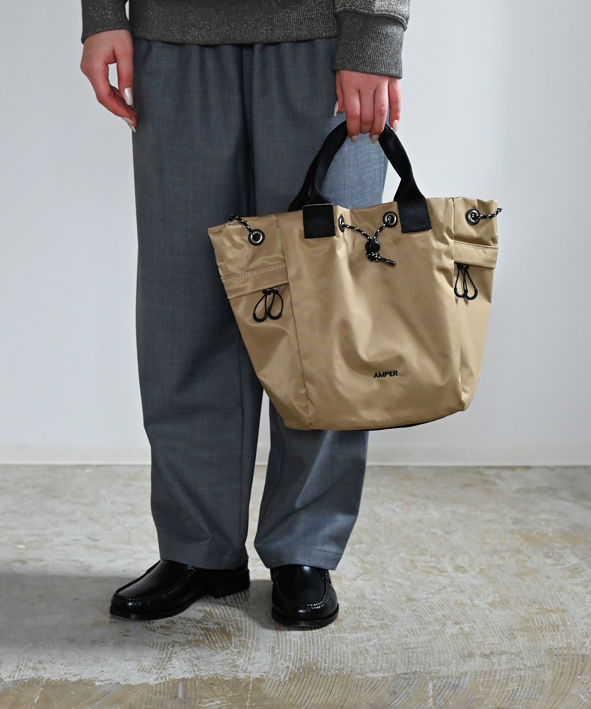 Ampersand バッグ Ampersand/アンパサンド】drawstring 2way ナイロントートバッグ