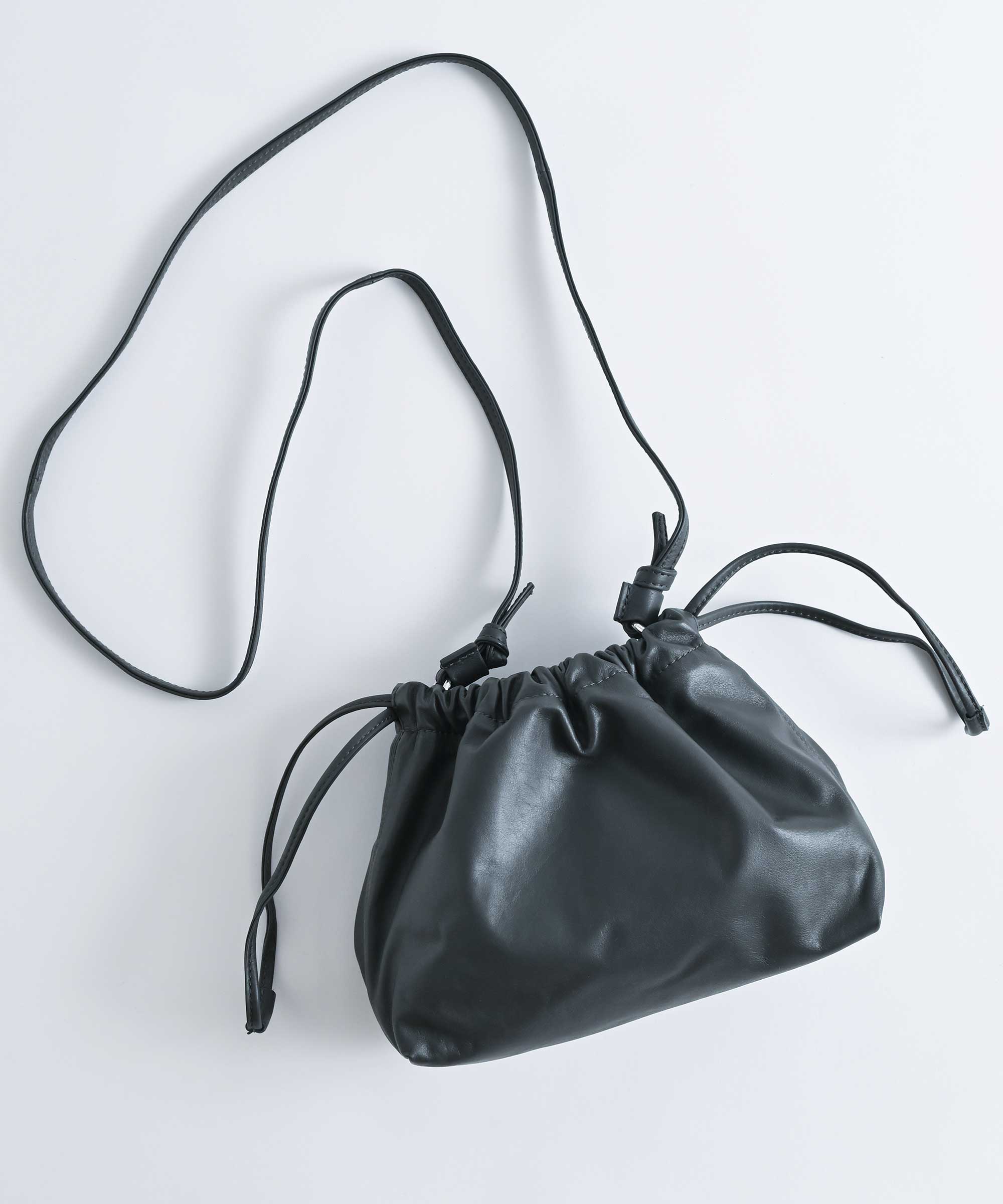 Ampersand/アンパサンド】soft purse bag 巾着ショルダーバッグ